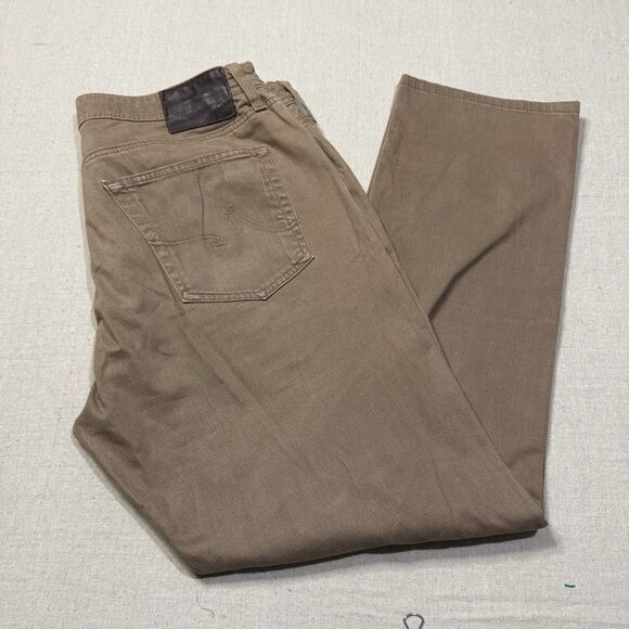 AG Adriano Goldschmied Pants Mens Everett 36x32 Brown Sueded Soft Slim Straight - Picture 1 of 8